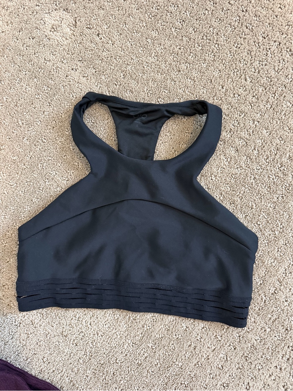 ALO Yoga Black High-Neck Racerback Sports Bra